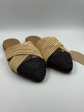 Le Mogador Azoulay Sandals Slides Black & Tan Size 36 New with Tags Beach Resort